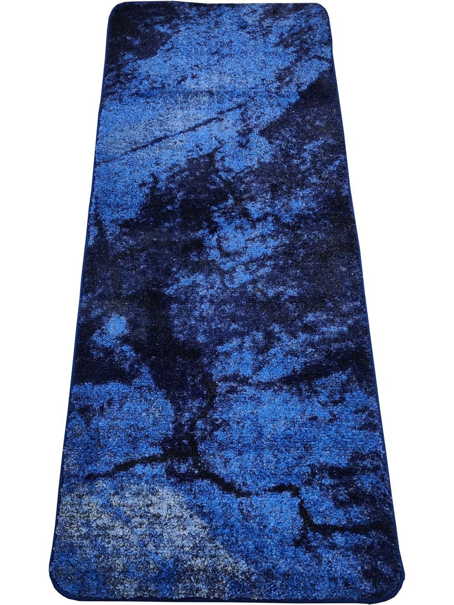 Bianca Blue & Navy Microfibre Non-Slip Rug