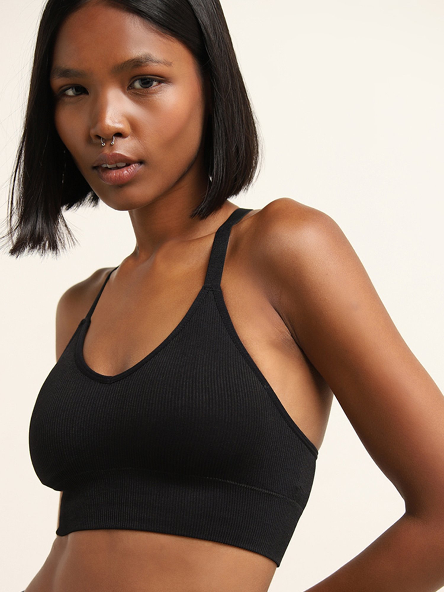 Superstar by Westside Black Ribbed Bralette