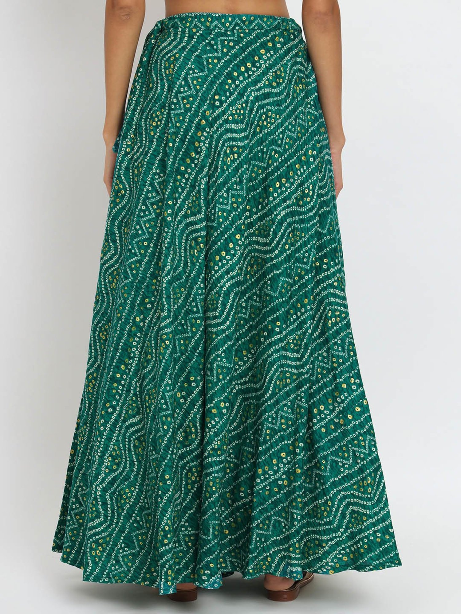 studiorasa Green Bandhani Print Skirt