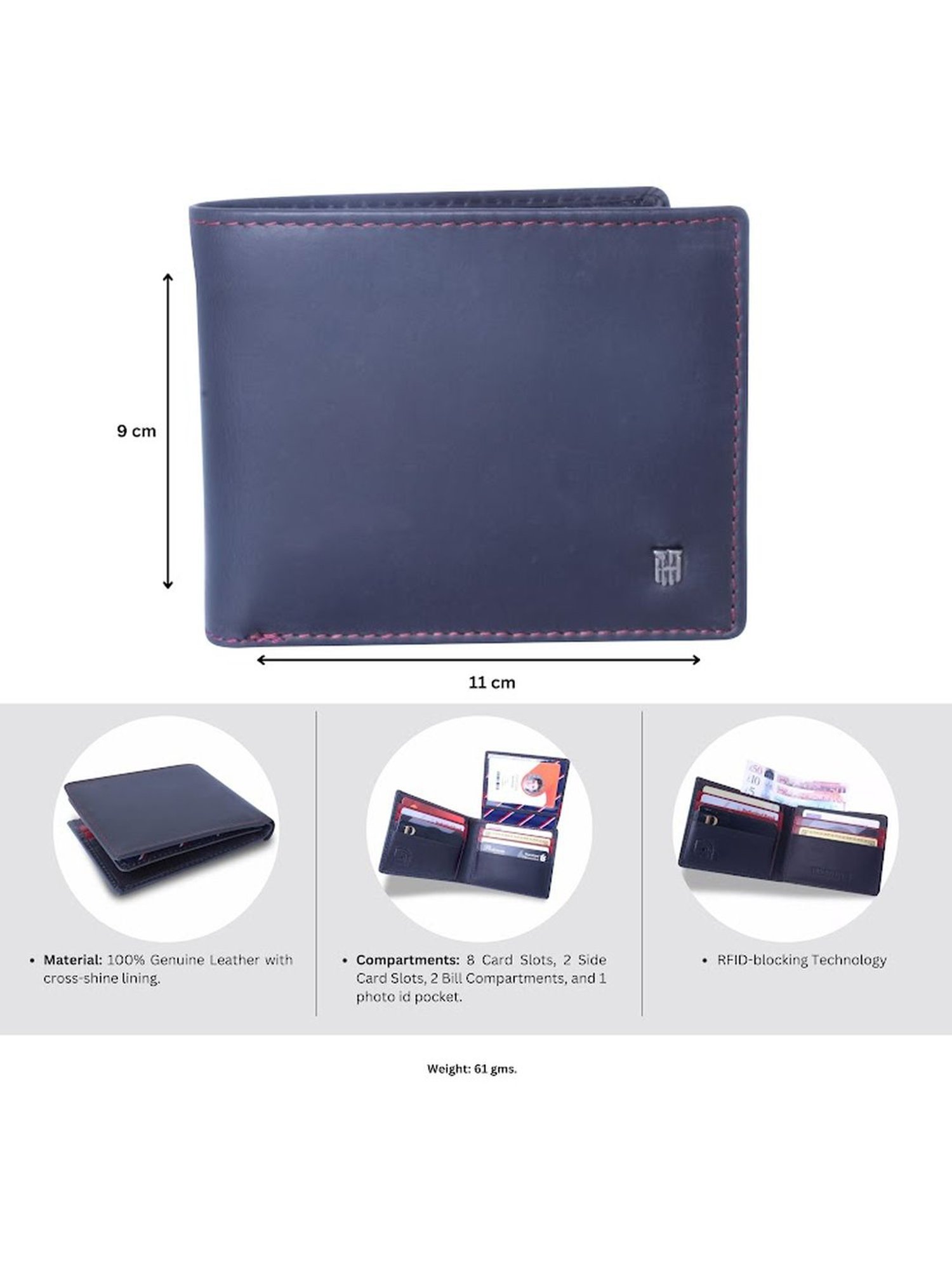 THE HOLISTIK Spirit Black Casual Leather Bi-Fold Wallet for Men