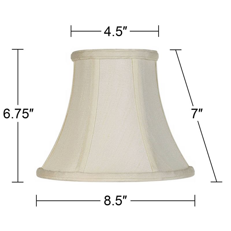 Imperial Shade Creme Small Bell Lamp Shade 4.5" Top x 8.5" Bottom x 6.75" Slant x 7" High (Clip-On) Replacement