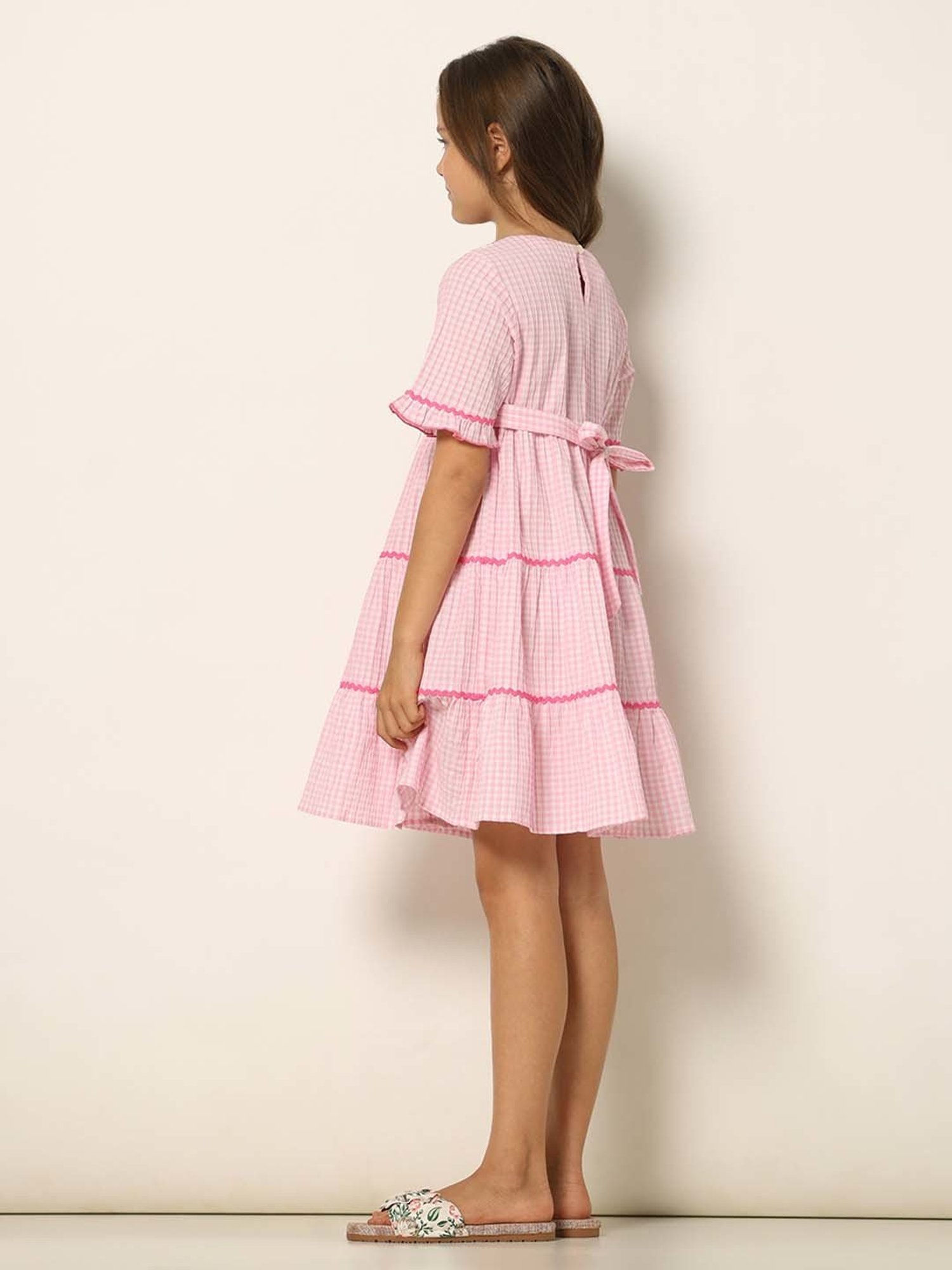 VERO MODA GIRL Pink Chequered Dress