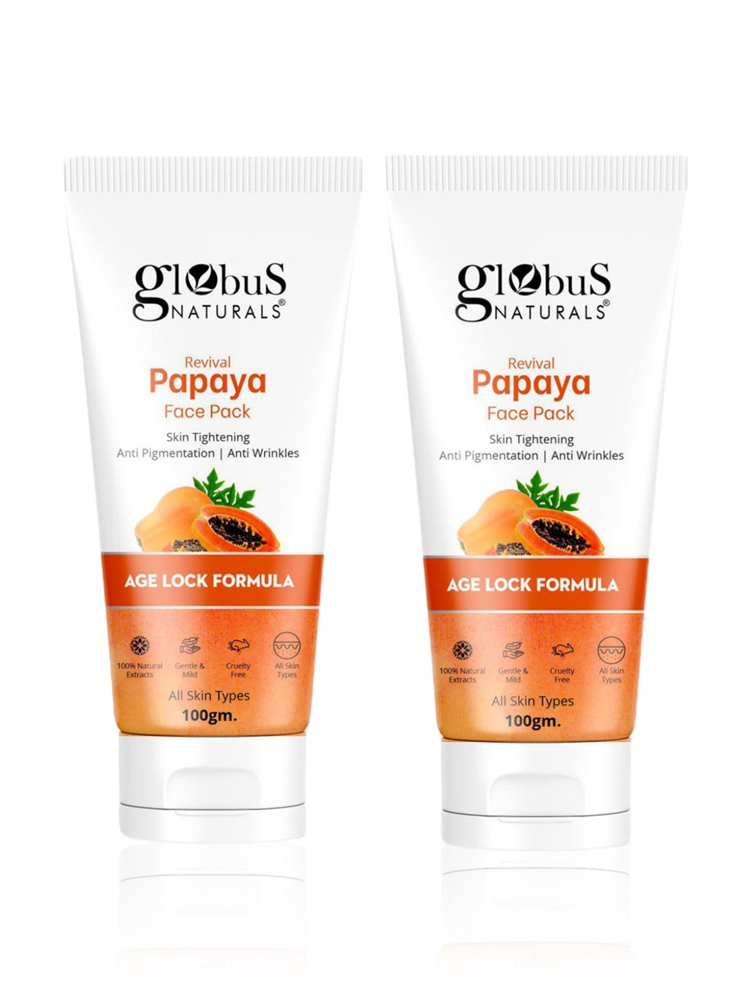 Globus Naturals Revival Papaya Face Pack - Pack of 2