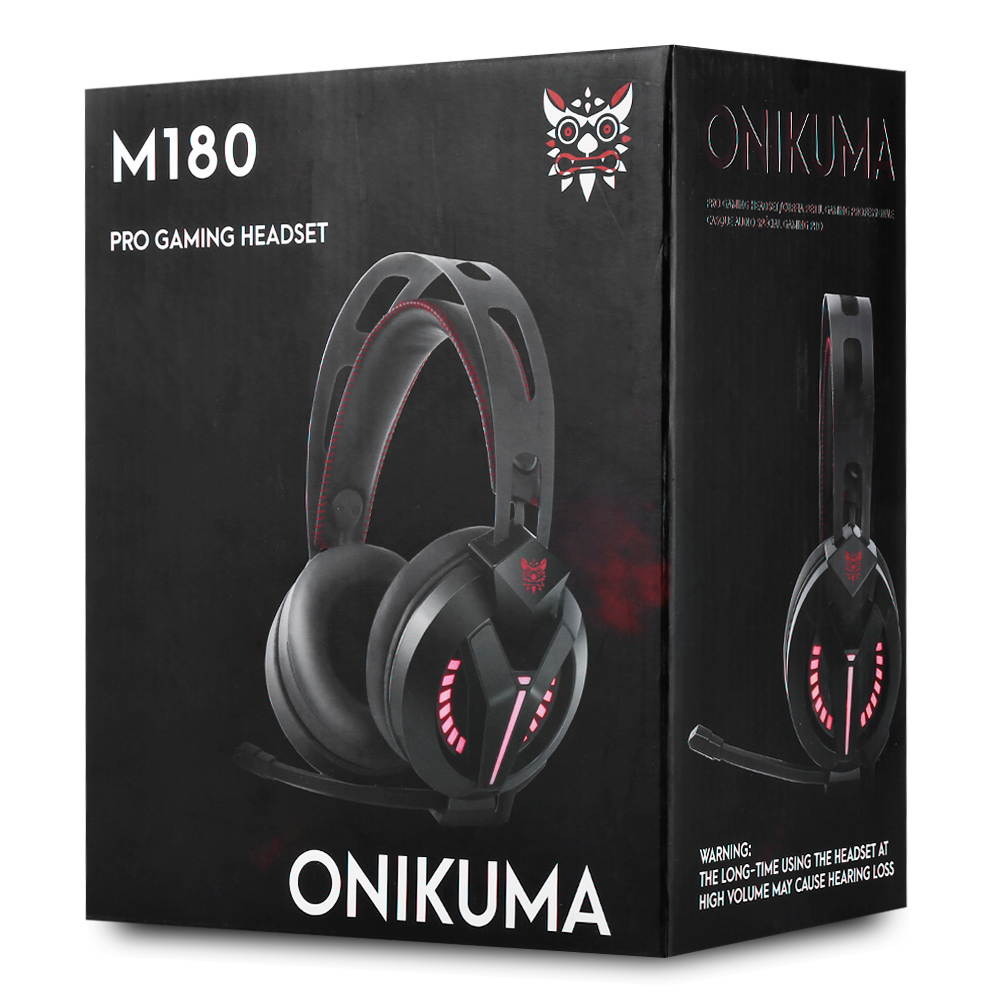 ONIKUMA M180 Stereo Gaming Headset 2.0m Cable LED Light Bass Over-ear Headphones with Mic for Computer Game