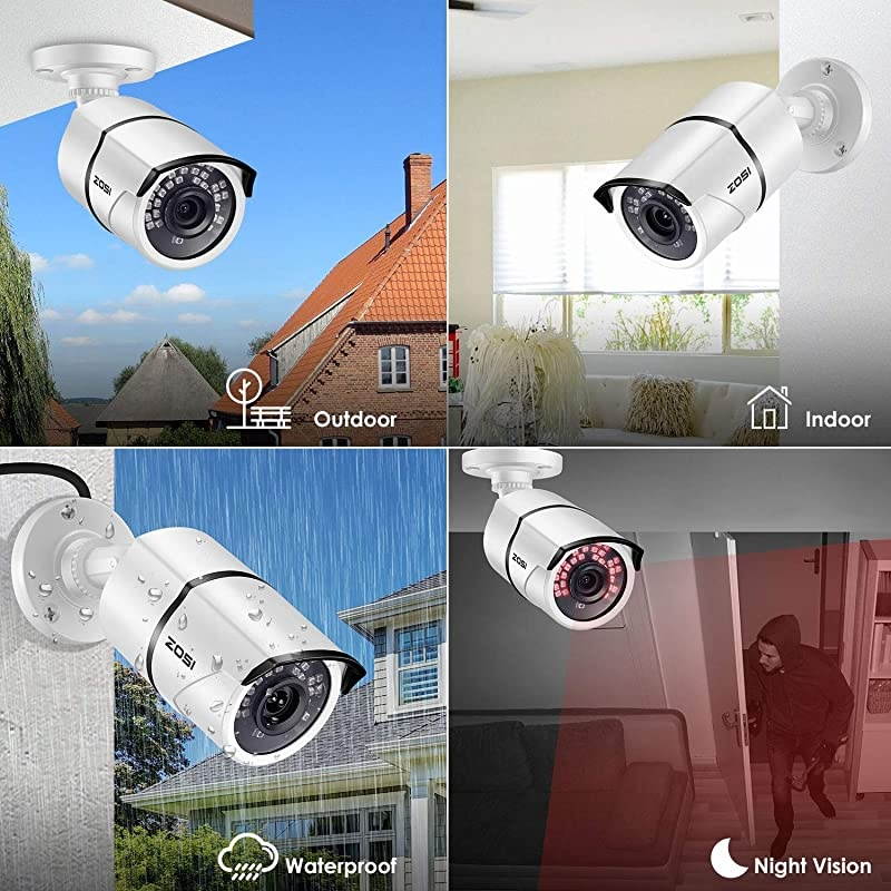 4PACK 1920TVL 1080P HD TVI Security Cameras 120ft Night Vision CCTV Cameras Home Security DayNight Waterproof Camera for 720P1080P5MP4K HDTVI Analog DVR Systems