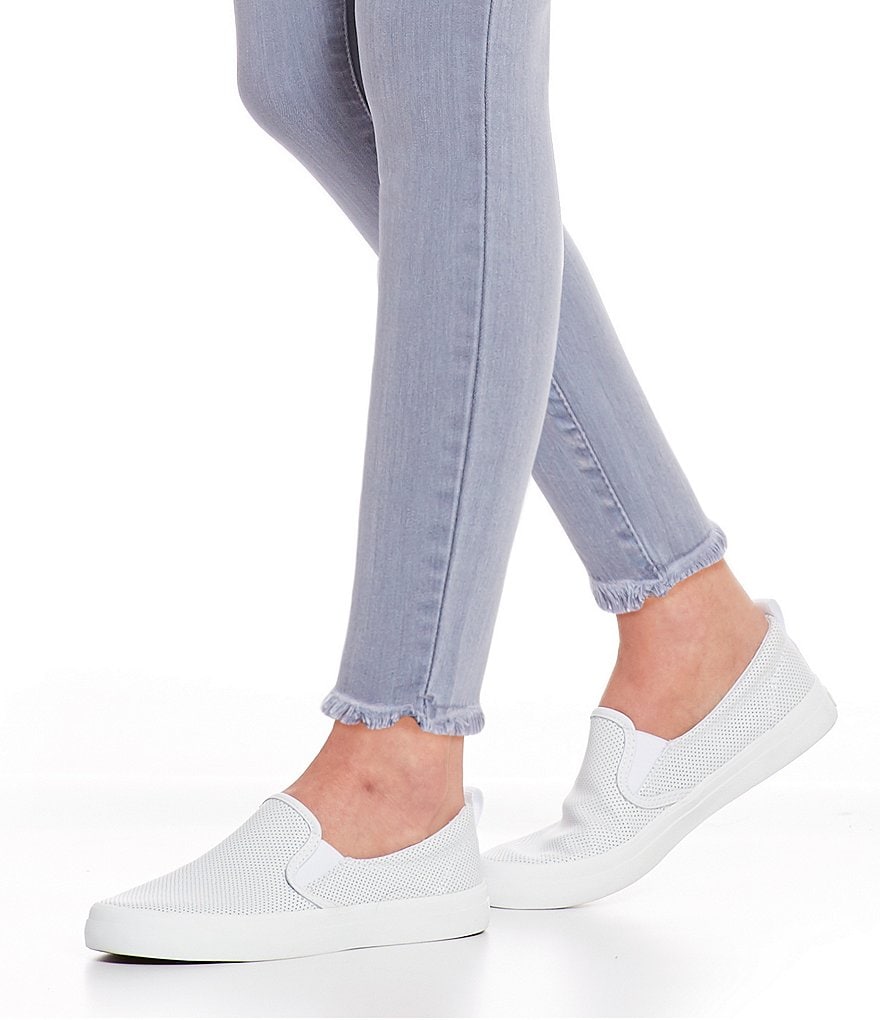 Sperry Crest Twin Gore Mini Perforated Leather Slip-On Sneakers