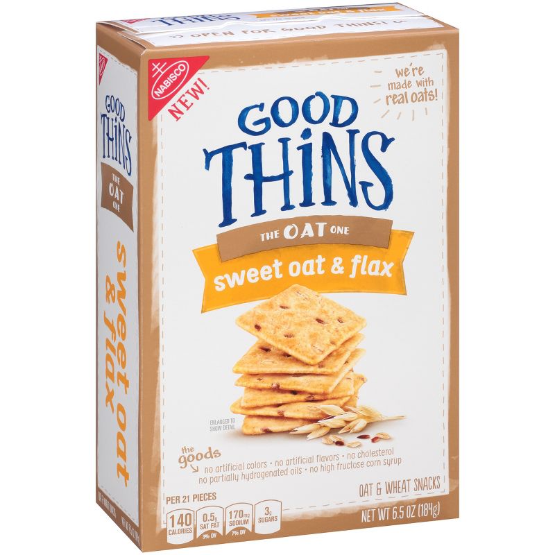 Good Thins: The Oat One - Sweet Oat & Flax Crackers - 5.75oz