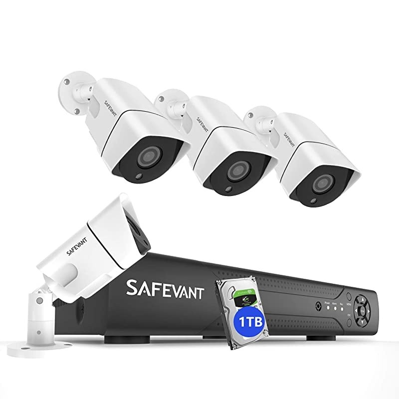 POE Security Camera System with 1TB Hard Drive, 8 Channel IP NVR Systems 4pcs Full hd 1080p Indoor Outdoor Home Surveillance Cameras with Night Vision Motion Detection,Power Over Ethernet