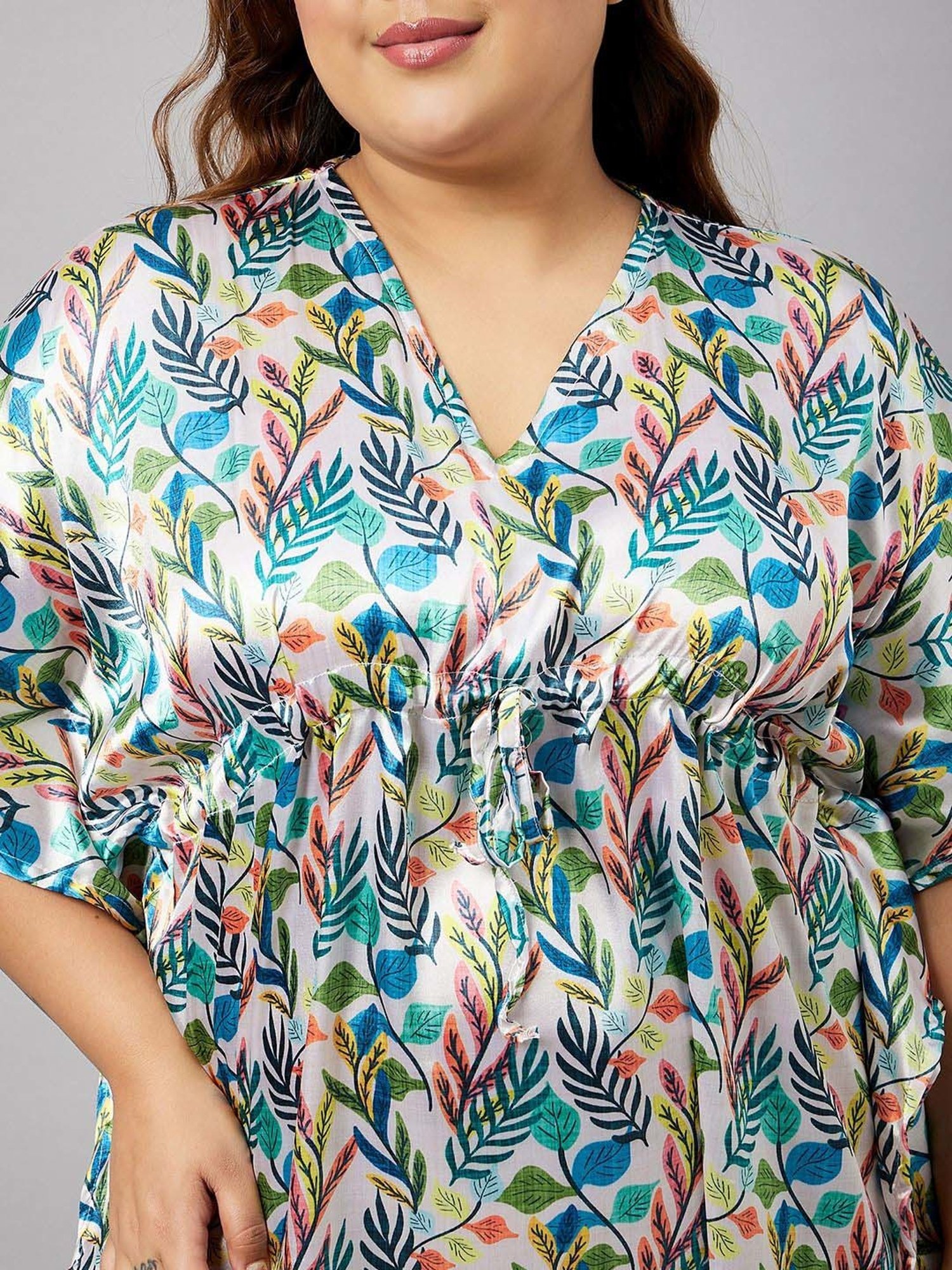 Secrets By ZeroKaata Green Printed Kaftan
