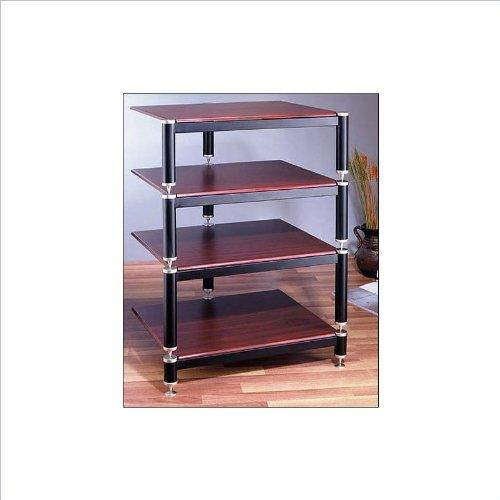 VTI Manufacturing BL304SC 3 Silver Capspike Black Poles 4 Cherry Shelves AV Stand