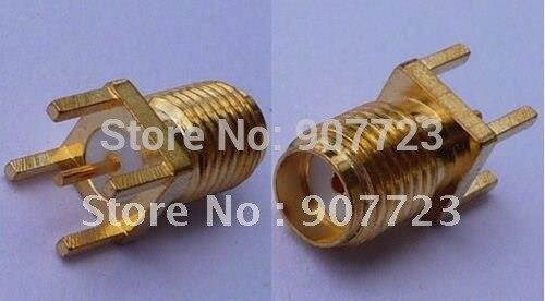 500pcs SMA Female Jack Panel Mount PCB Solder Connector Straight Goldplated