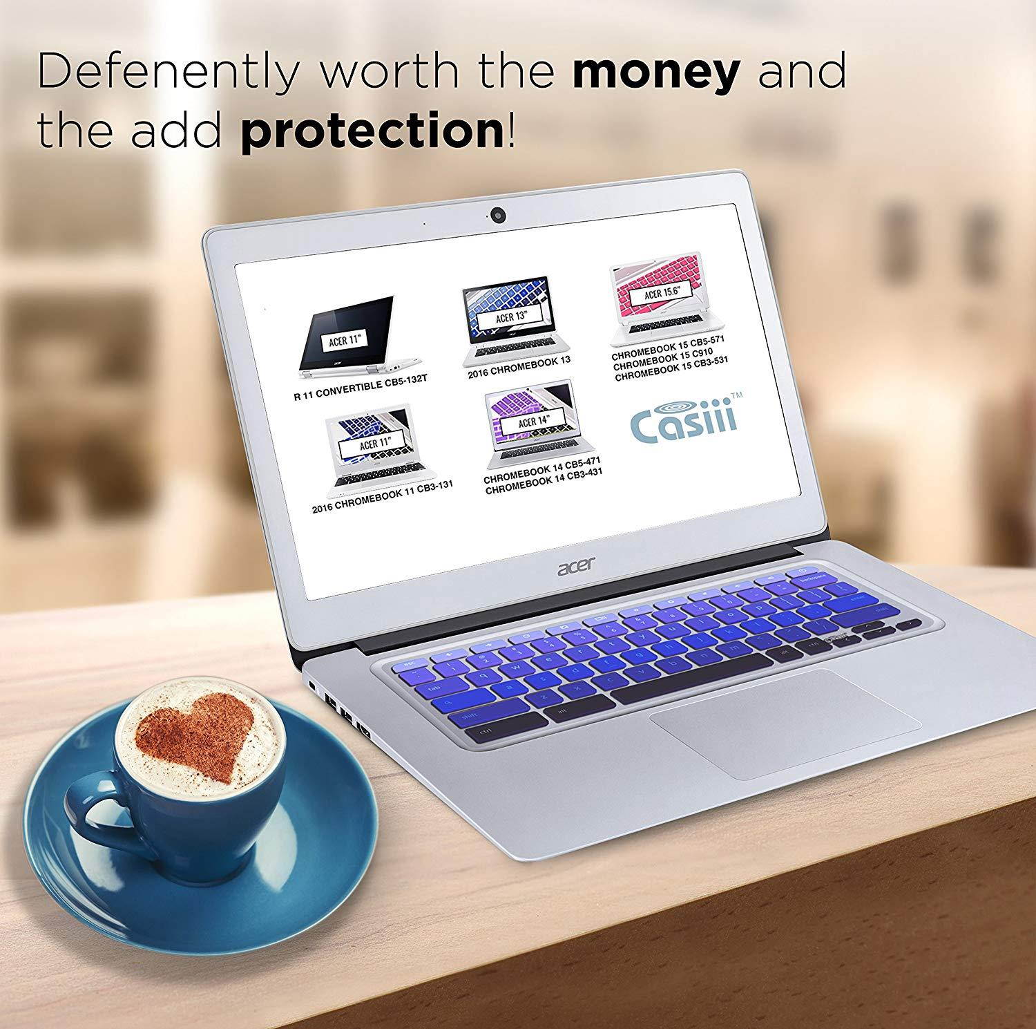 Casiii Keyboard Cover for Acer Chromebook 14 inch Back to School Buy 1 Get 1 Free Chromebook CB3-431 | CP5-471 Silicone Skin Laptops Accessories |14" Clear