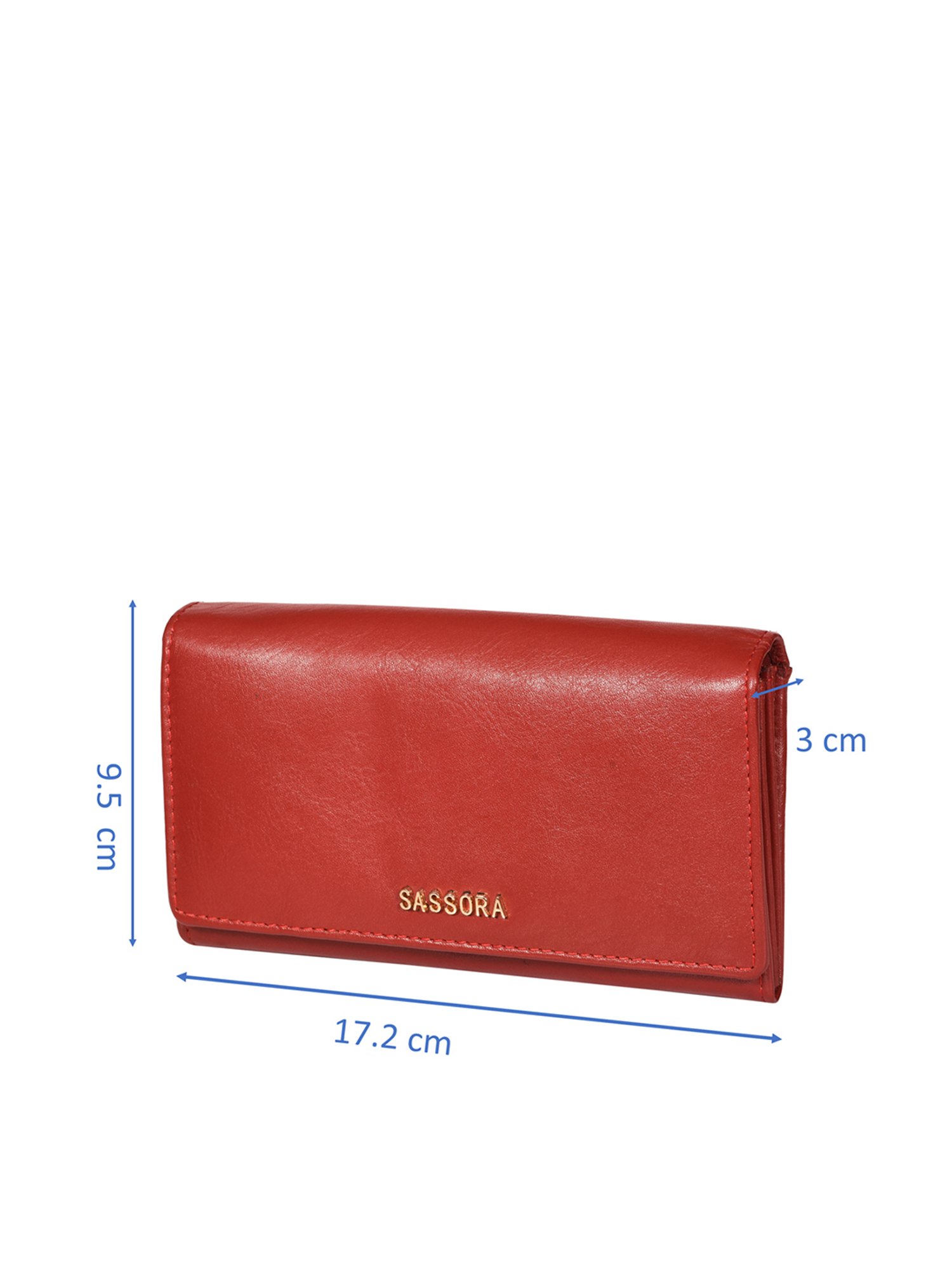 SASSORA Red Solid Rfid Wallet for Women