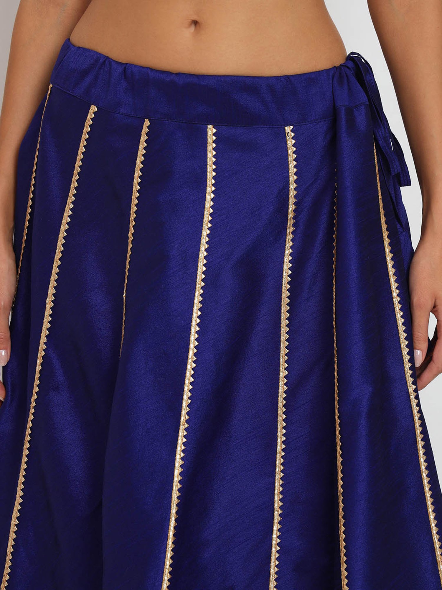 studiorasa Blue Dupion Embellished Skirt