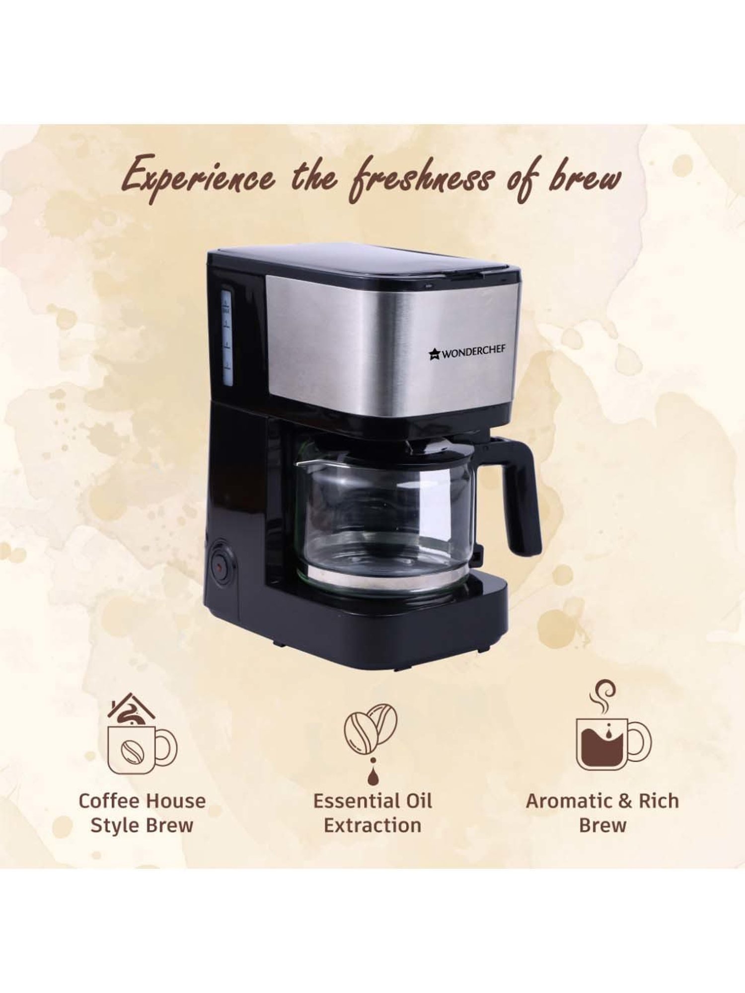 Wonderchef Regalia Capsule Coffee Machine with Frother (1400W, Black)