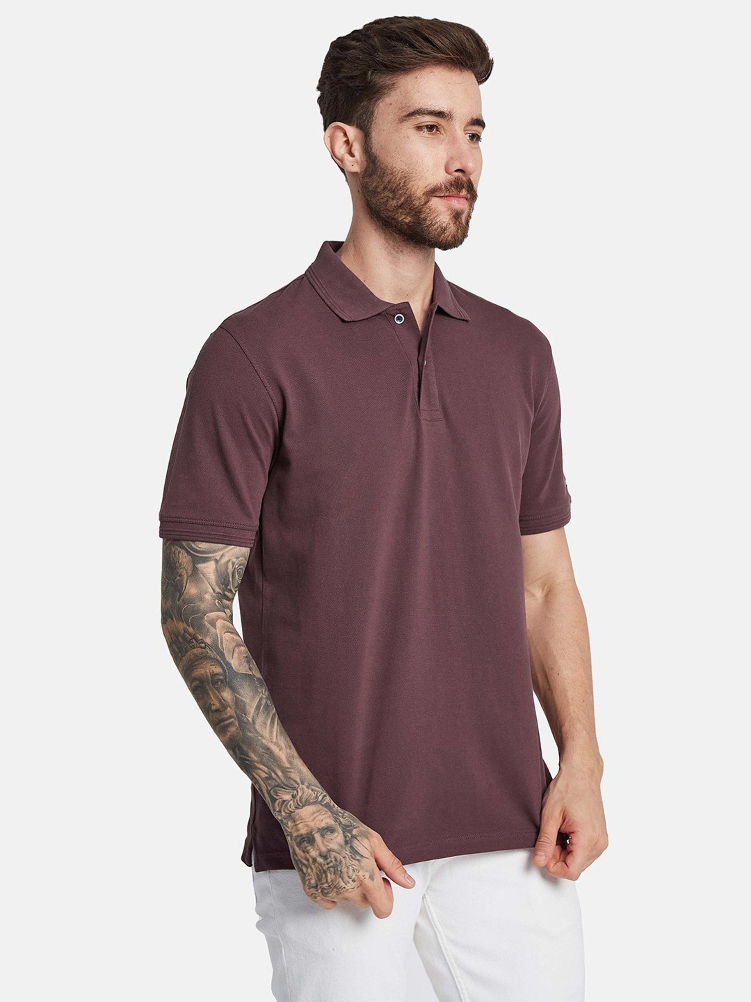 Octave Plum Regular Fit Polo T-Shirt