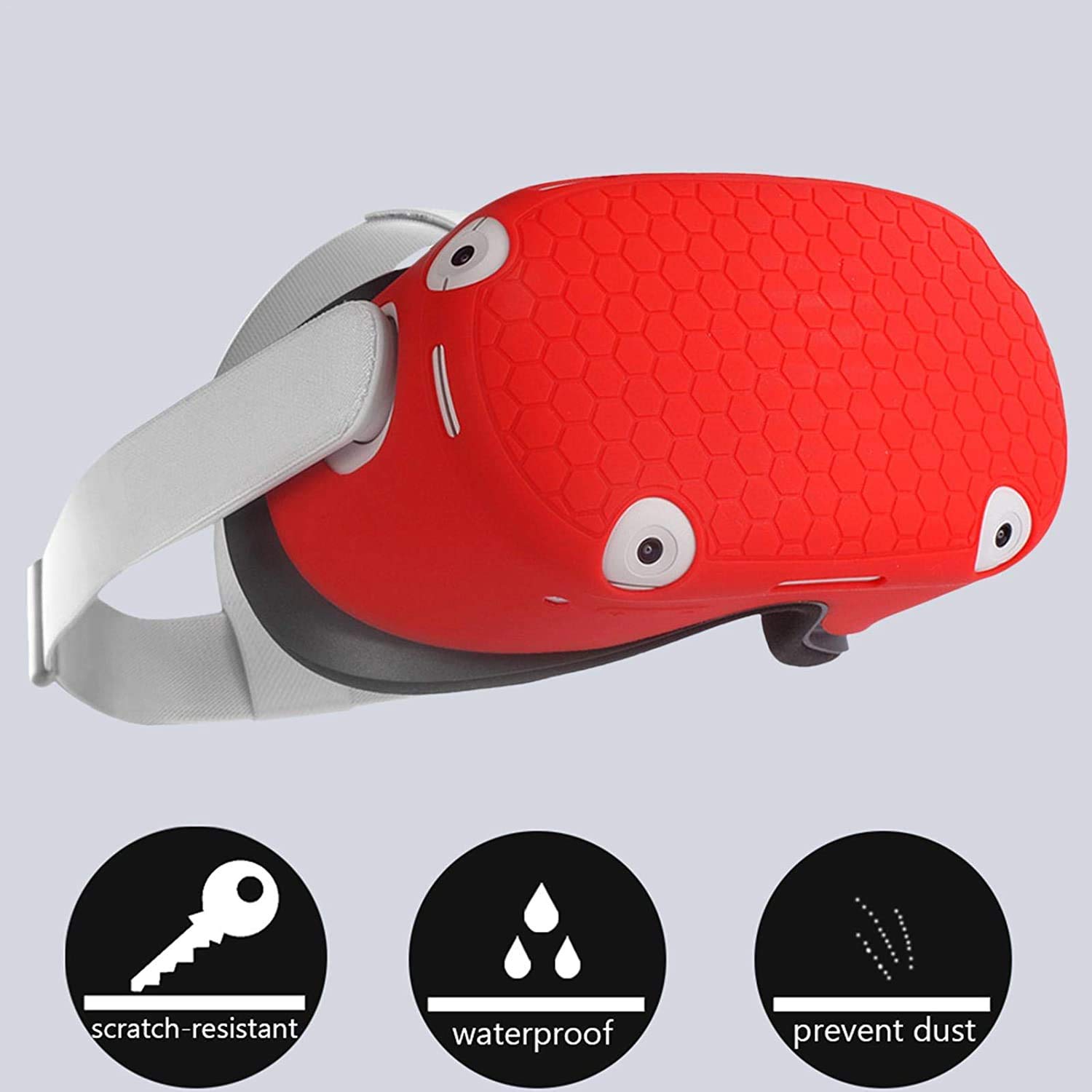 For Oculus Quest 2 VR Shell Front Face Protector Cover Anti Scratch Anti Dust Anti Shock,washed soft  flexible