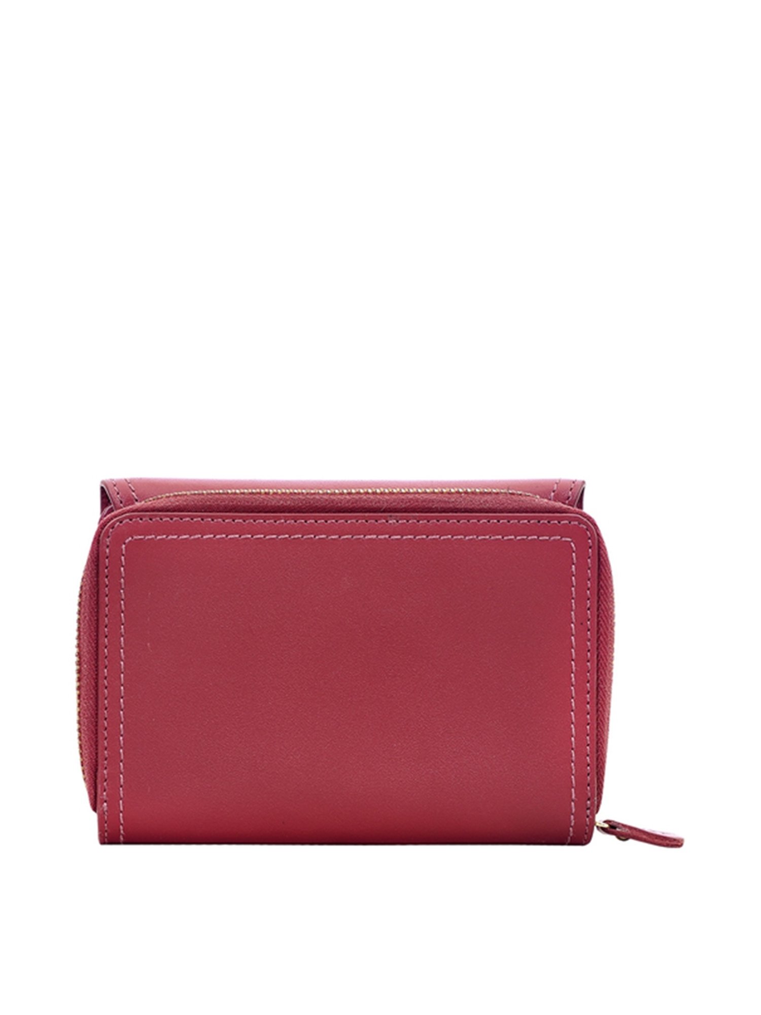 Eske Ellet Red Solid Tri-Fold Wallet for Women
