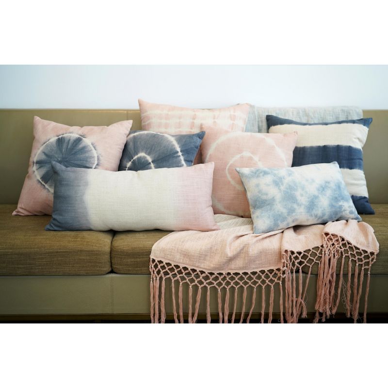 Aria Grey Stripe Tie Dye Decorative Pillow - Shiraleah