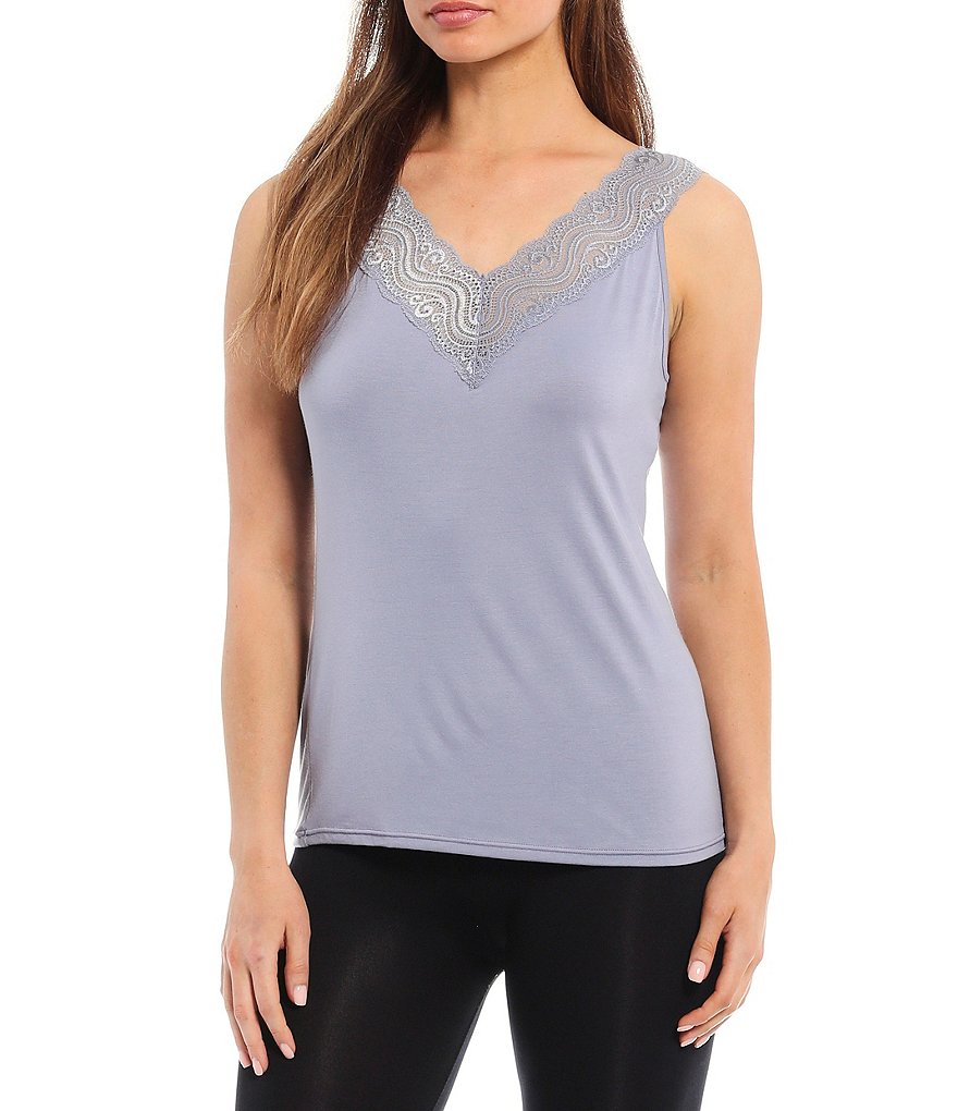 Modern Movement Reversible Lace-Trimmed Microfiber Camisole
