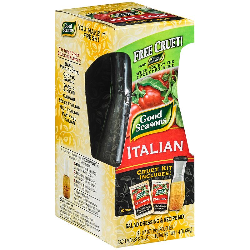 Good Seasons Italian Dressing & Recipe Mix Cruet Kit - 1.4oz