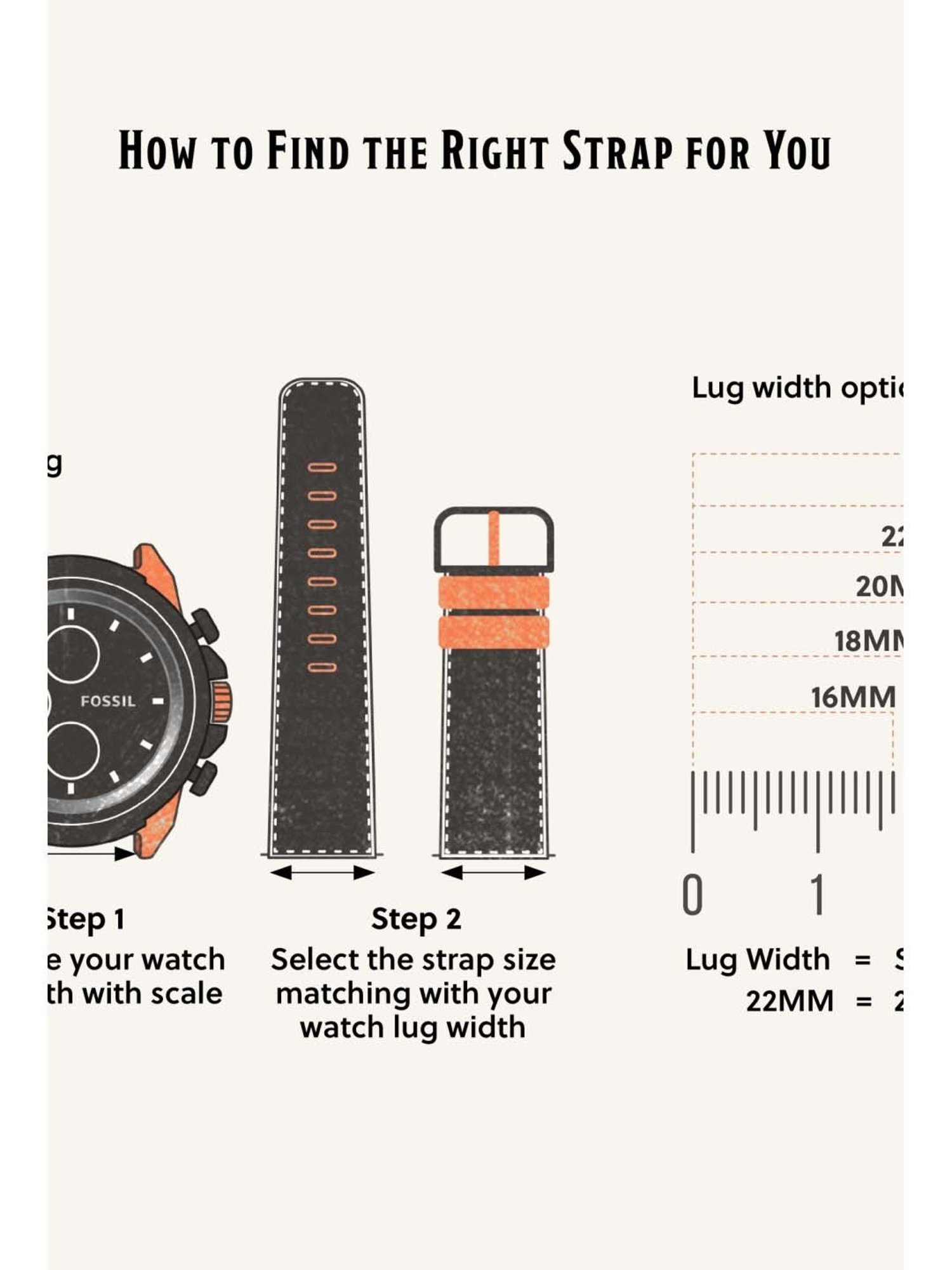 Fossil S221499 Watch Strap for Men