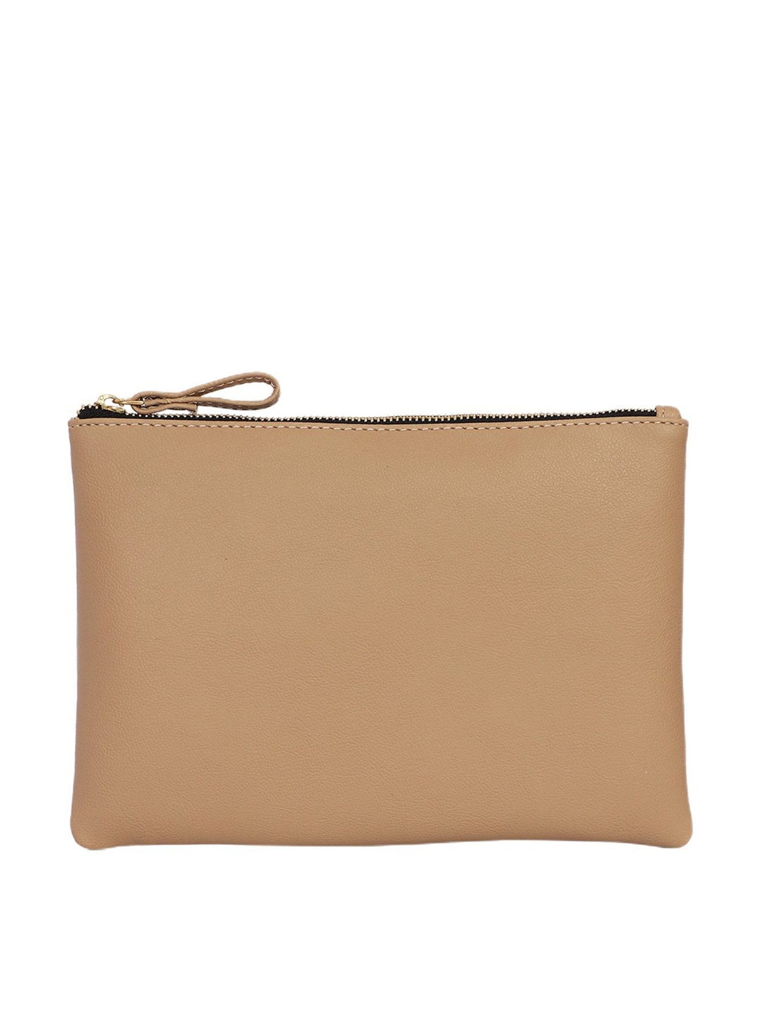 Bagsy Malone Beige Solid Small Pouch
