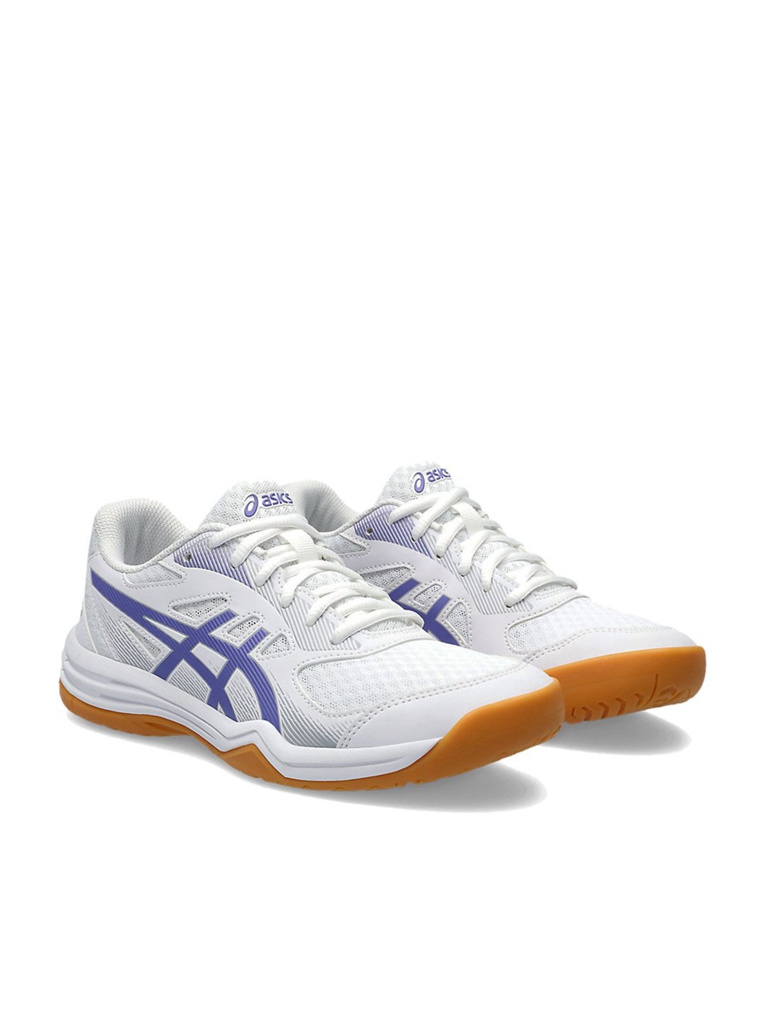 Asics Women's Upcourt 5 White Indoor Court Shoes