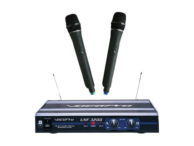 VocoPro UHF-3200 UHF-Dual Channel Wireless Microphone System
