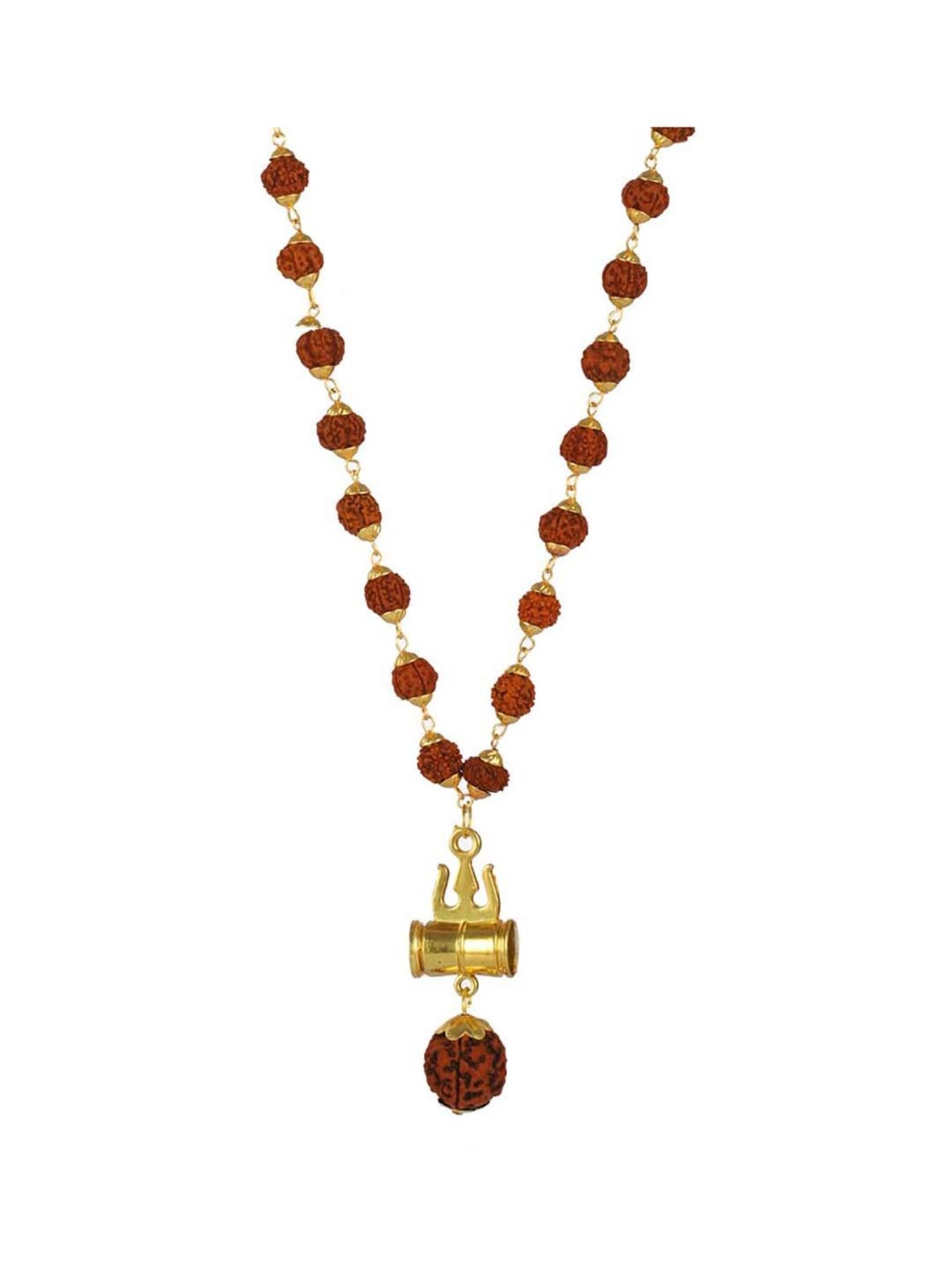 Bold by Priyaasi Trishul Rudraksha Gold-Plated Chain for Men
