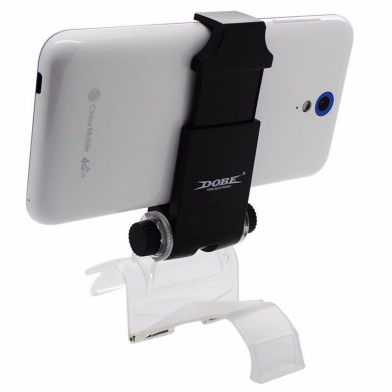 180 Degree Rotation Gaming Mount Stand for Sony Playstation 4/PS4 Slim/PS4 Pro/Android Samsung Galaxy S9 S8 Note 9 8 Moto LG with OTG Cable Fits Max 6 inch PS4 Controller Phone Holder