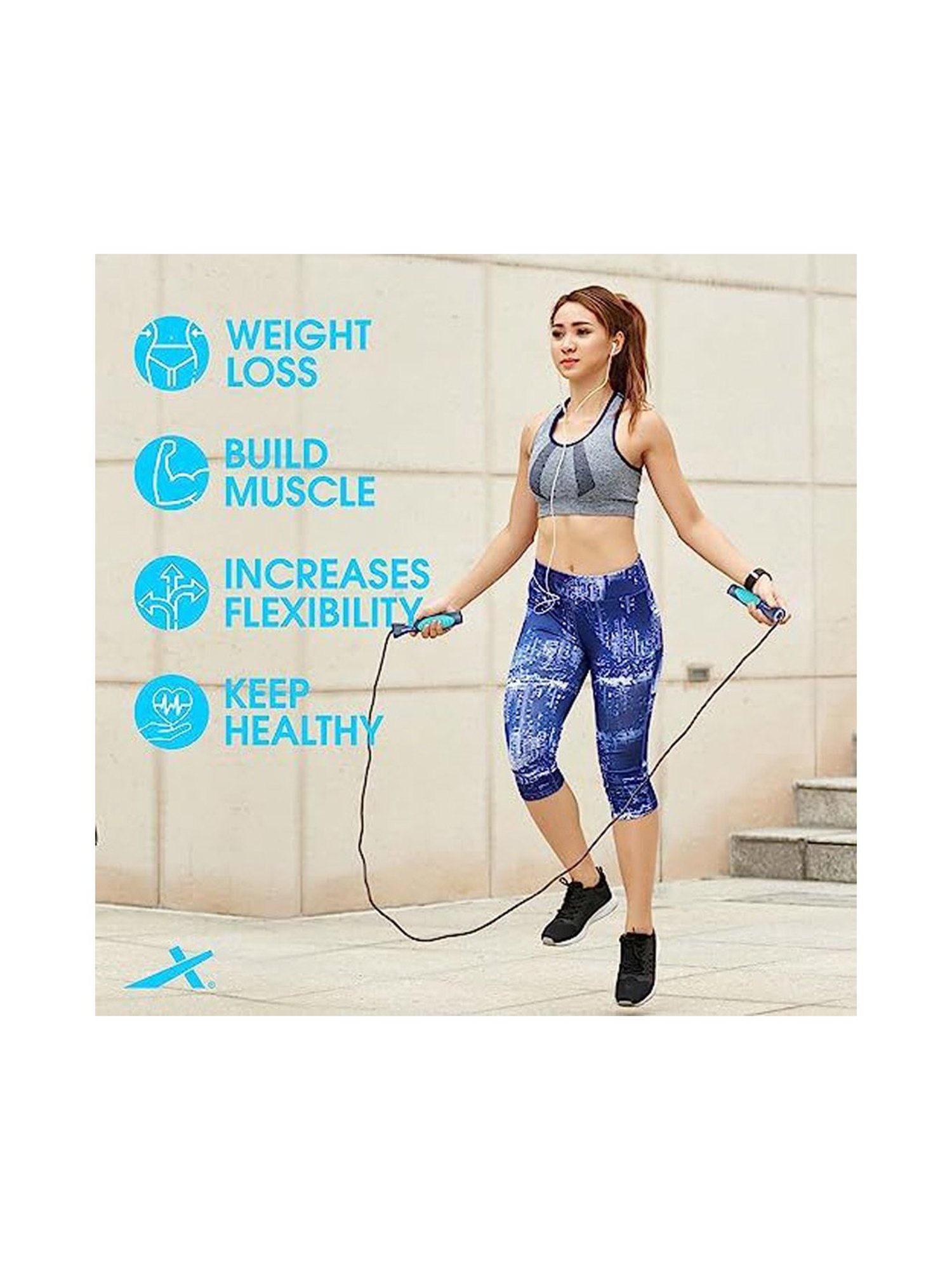 Vector X IR-97132 Skipping Rope (Grey) Size - 300cm