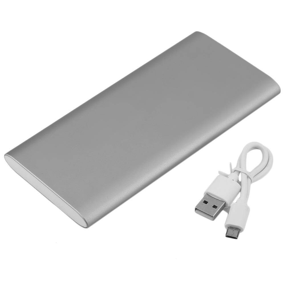 QC3.0 Portable Size 7200MAH Large Capacity External Power Bank Mobile Phone Power Supply For Iphone Silver/Gray