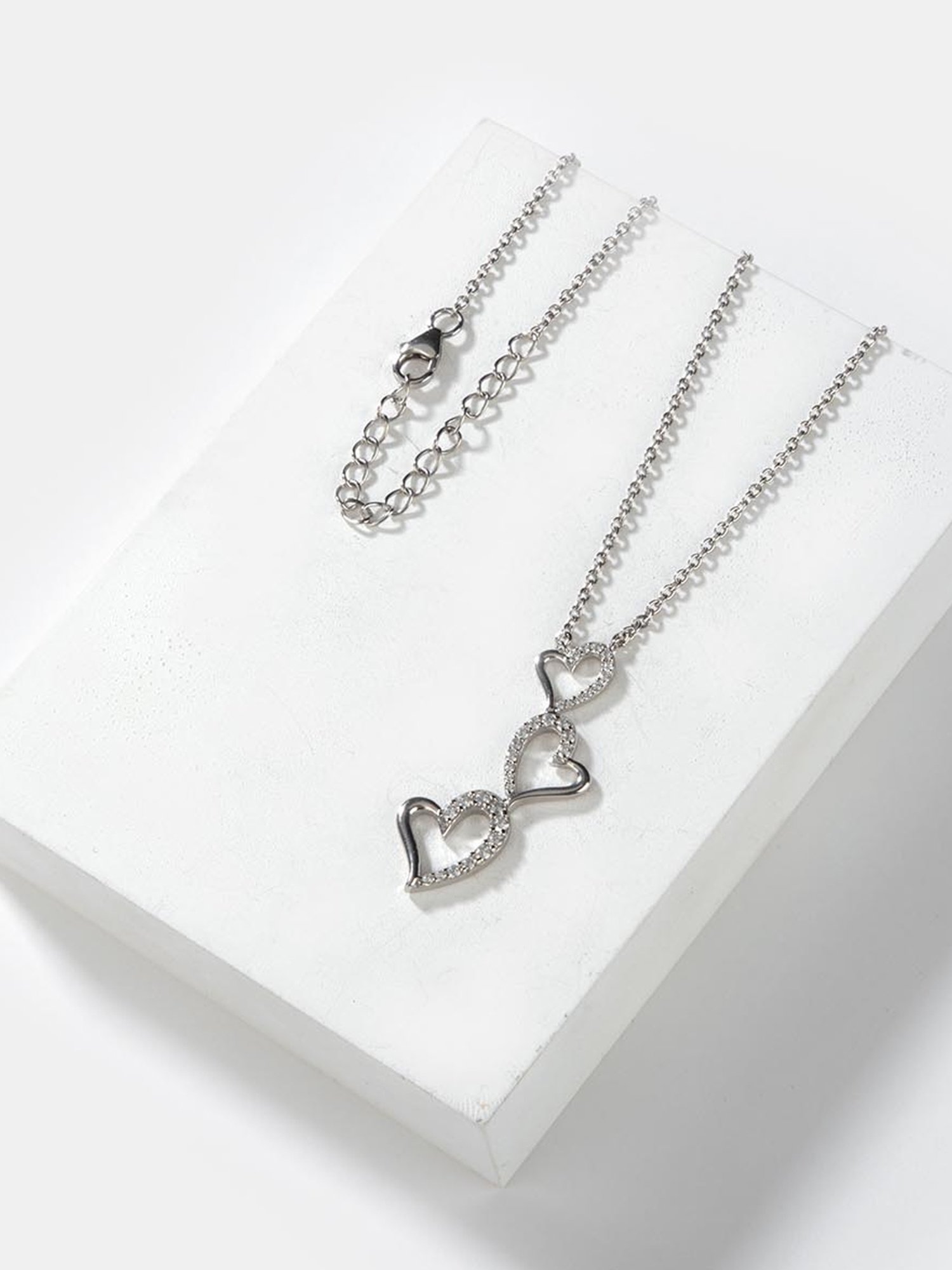 Shaya 92.5 Sterling Silver Jar of Hearts Necklace for Women