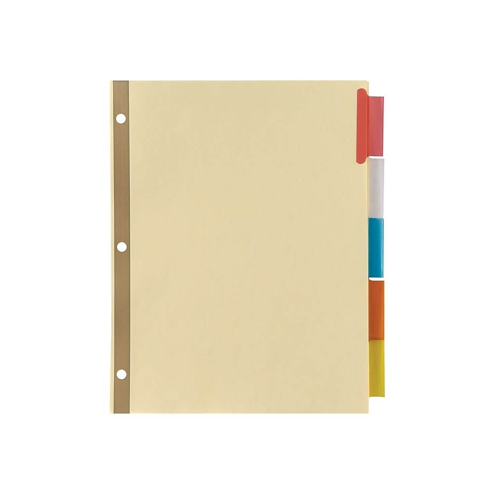 Insertable Big 5-Tab Dividers with Buff Paper, 8.5 x 11, Multicolor Tabs, 10 pack