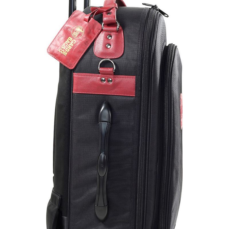 Gard Designer Compact Triple Trumpet Wheelie Black Synthetic with Burgundy Leather Trim