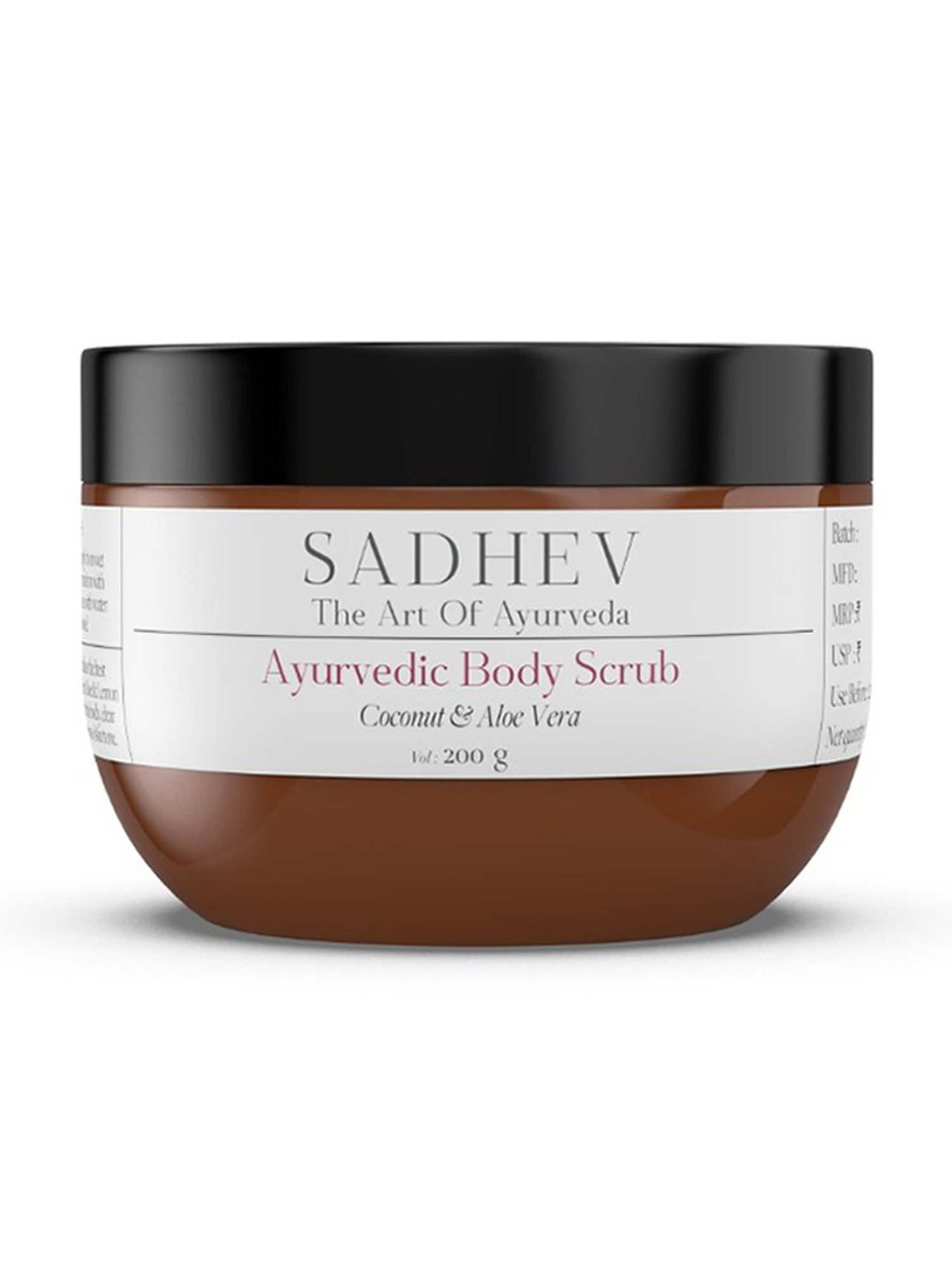 SADHEV The Art Of Ayurveda Natural Ayurvedic Coconut & Aloe Vera Body Scrub - 200 gm