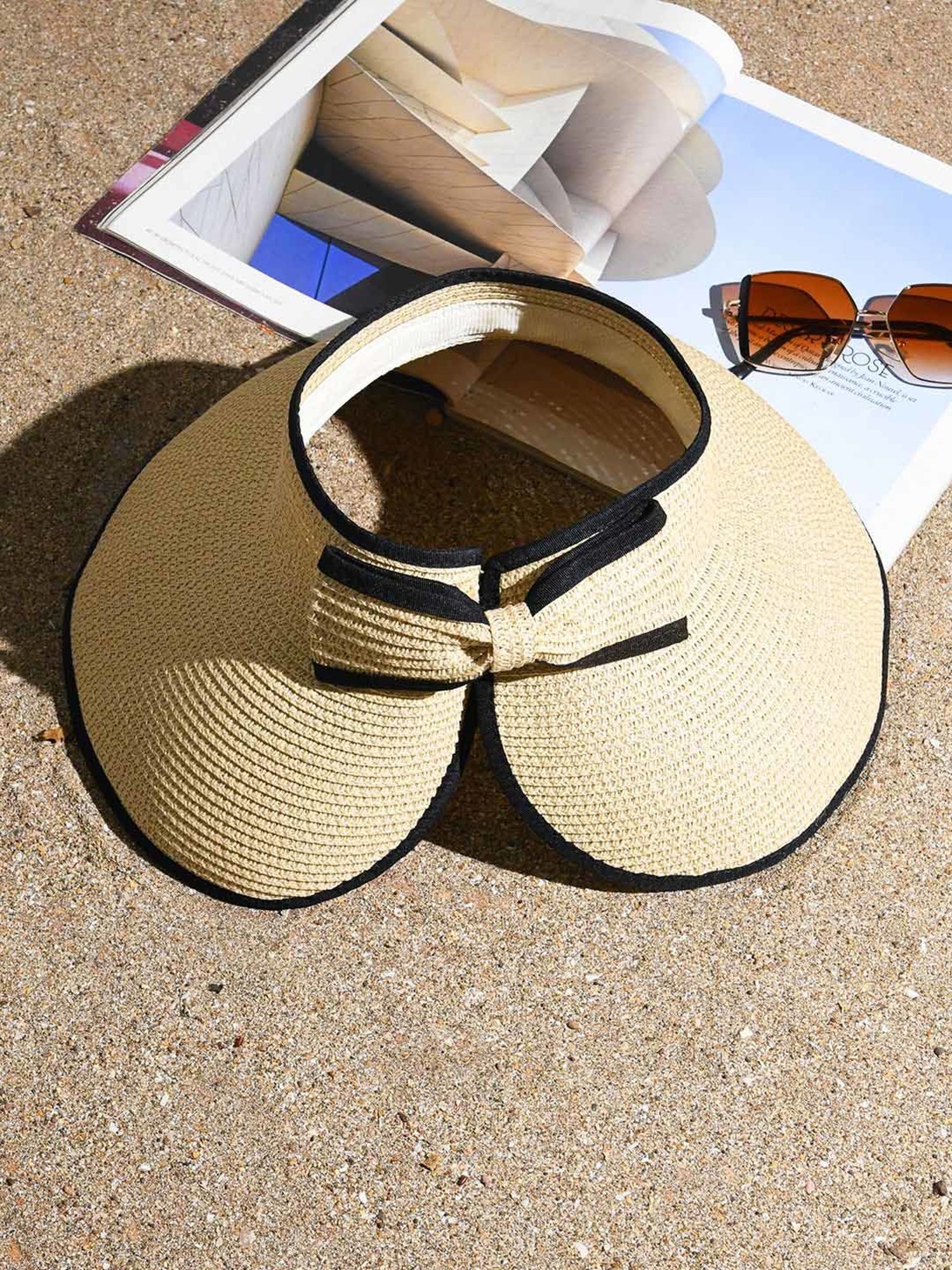 ToniQ Cream Textured Edgeing Sun Visor Hat