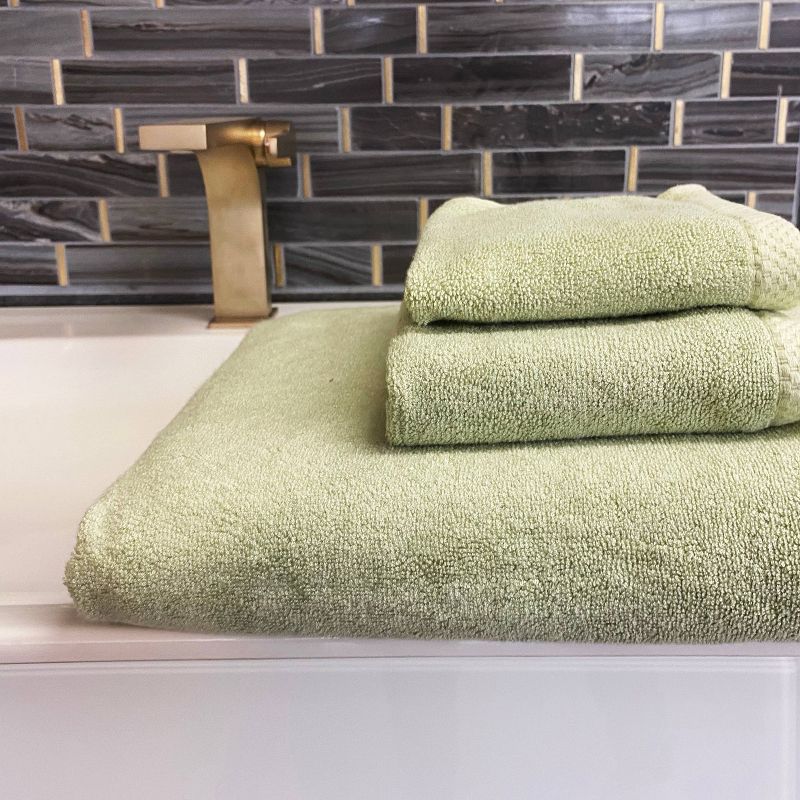 3pc Eco Melange Rayon from Bamboo Cotton Bath Towel Set Charcoal - BedVoyage