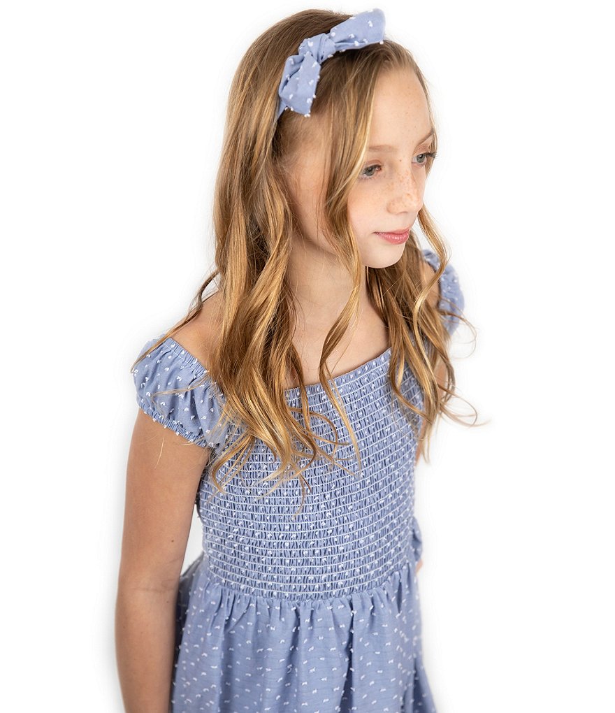 Honey And Rosie Big Girls 7-16 Chambray Smocked A-Line Dress