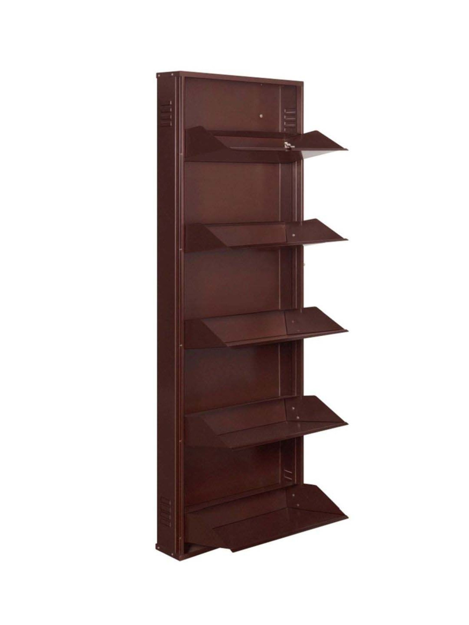 Delite Kom Metal Shoe Rack - 20" 5 Shelf, Coffee, PowderCoat, Wall Mount, DIY