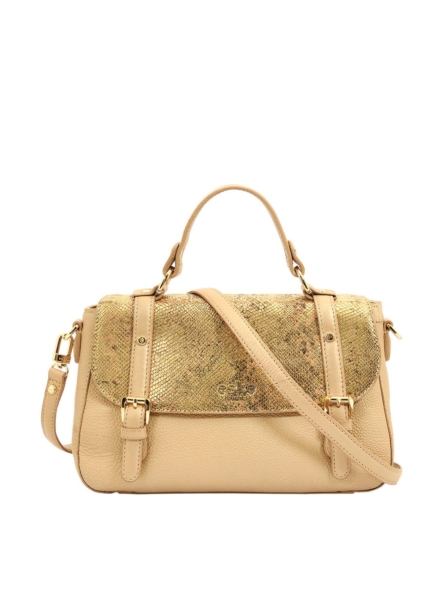 Eske Pink Leather Medium Satchel Handbag