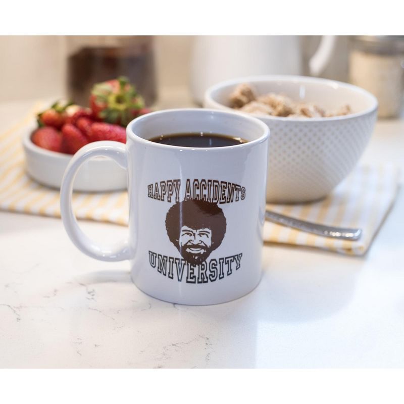 Surreal Entertainment Bob Ross "Happy Accidents University" Ceramic Mug | Holds 11 Ounces