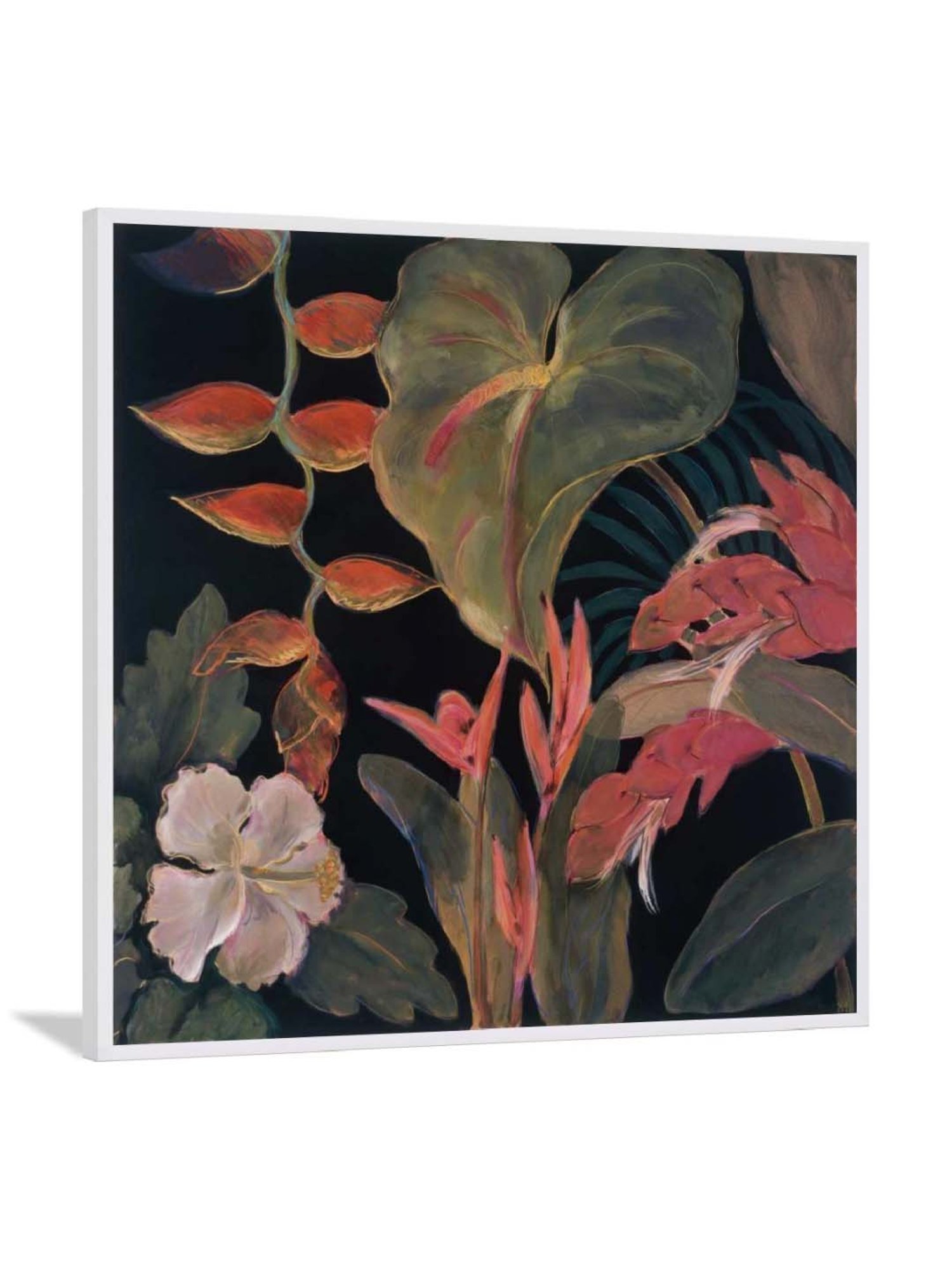 ARTE'VENUE In Bloom Black & Green Canvas Wall Arts - Set of 2 (11 X 11 inch Each)
