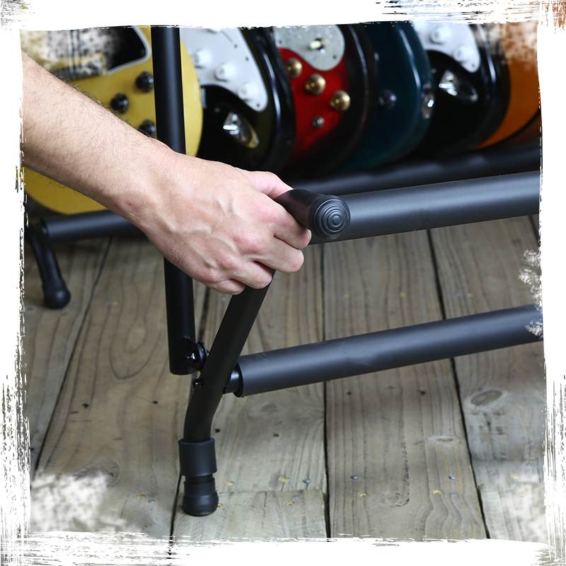 Seven Guitar Rack Stand by GRIFFIN | Floor Storage Holder for Multiple Guitars | Neck Mount Support For Electric, Acoustic Bass, Accessories | Recording Studios, Schools, Stage Performers, Wall Hanger