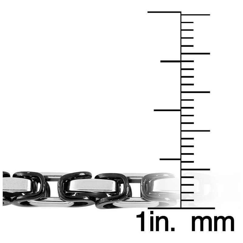 Men's West Coast Jewelry Silverplated and Blackplated Byzantine Chain Necklace