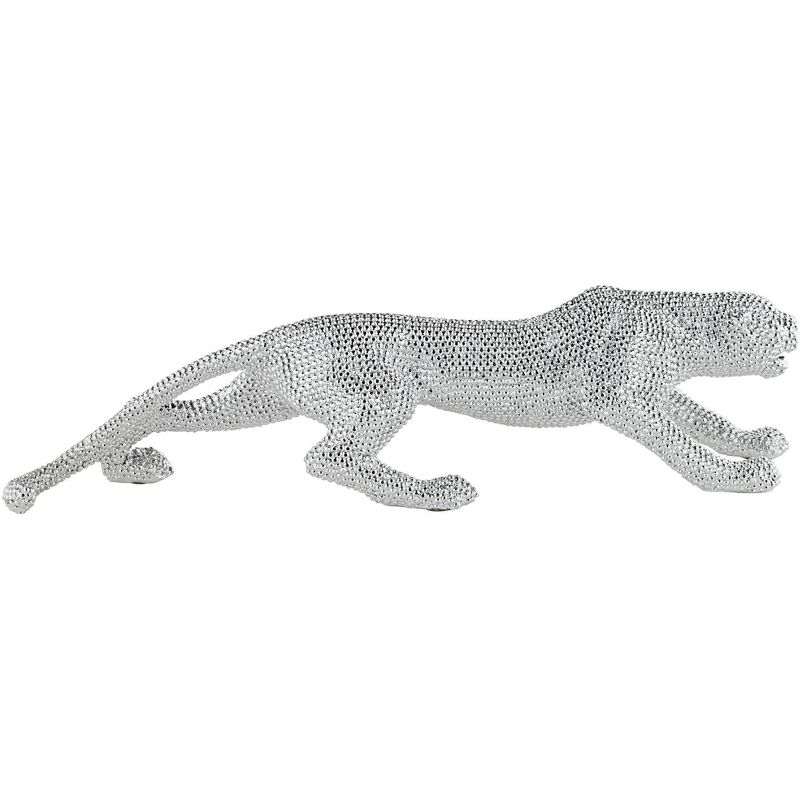Studio 55D Prowling 23 1/2" Wide Electroplated Silver Leopard Sculpture