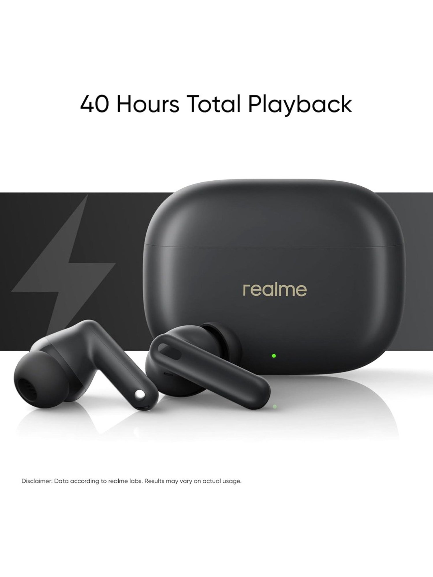 Realme Buds T300 in Ear Earbuds with 30dB ANC & Upto 40Hrs Battery (Stylish Black, True Wireless)