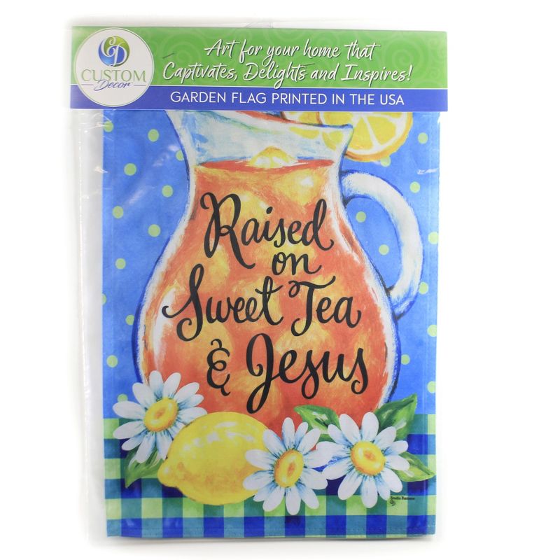 Home & Garden 17.75" Sweet Tea & Jesus Garden Flag Printed In The Usa Custom Decor  -  Flags