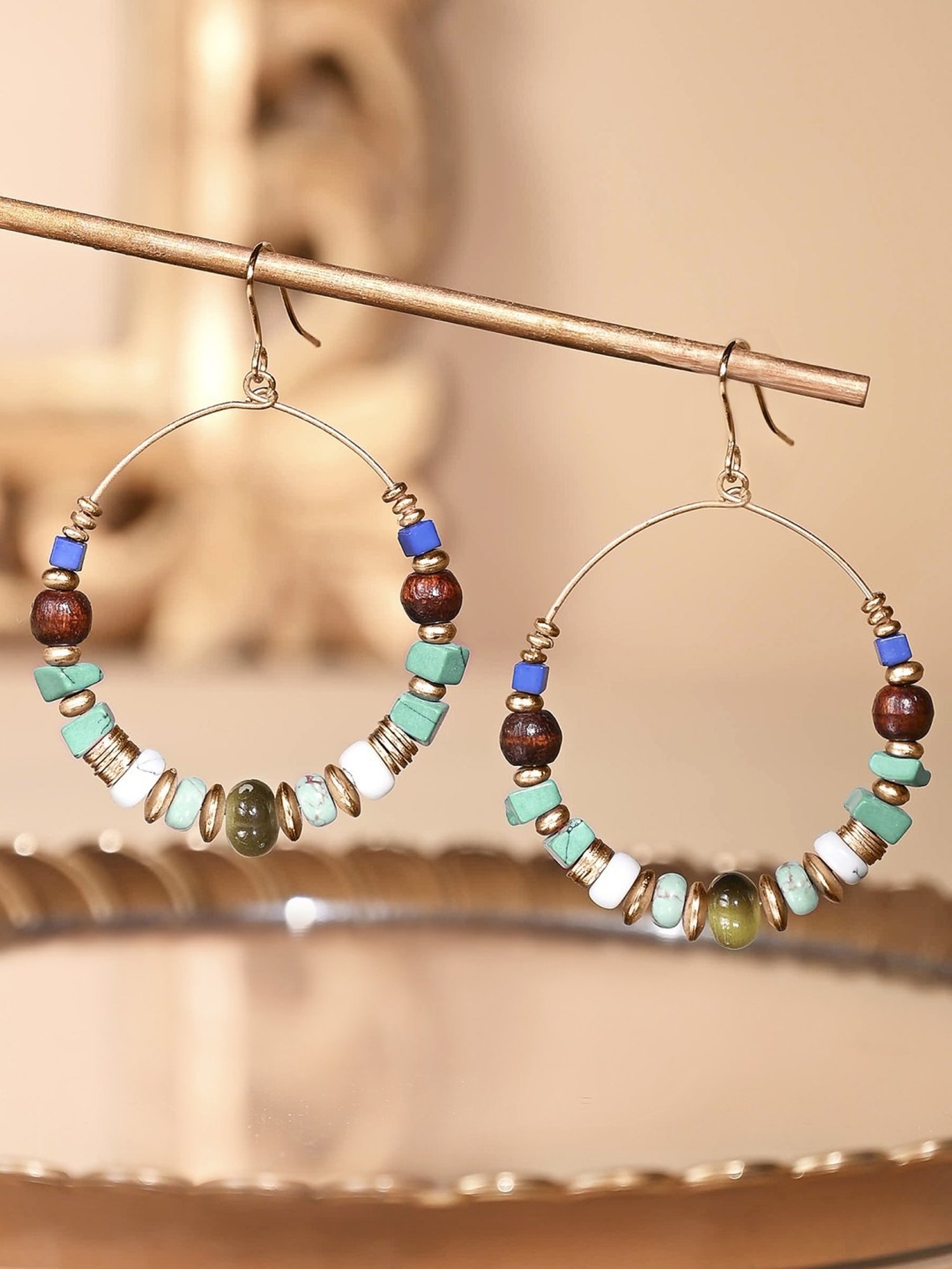 Accessorize London Large Beaded Drop Earrings